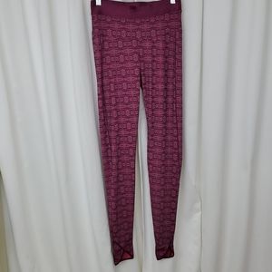 Studio by Capezio Doneeta Print Stirrup Leggings Plum Purple Size S
